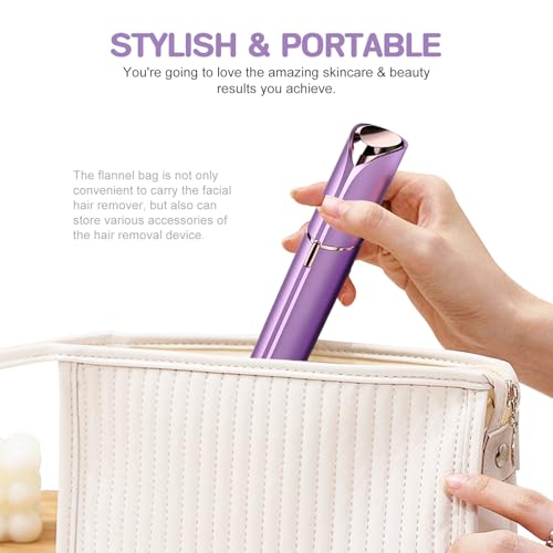 Women Facial Hair Removal Device Battery Operated with 2 Replacement Heads, Painless Womens Face Shaver for Chin Upper Lips Peach Fuzz