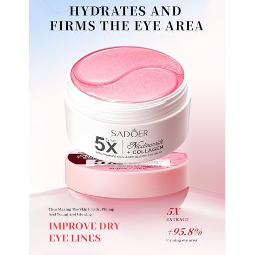 Under Eye Patches for Dark Circles - 80 PCS Eye Mask with Niacinamide, Collagen & Natural Extracts to Reduce Bags, Wrinkles, Fine Lines & Puffiness for Firmer, Elastic, Glowing Skin.
