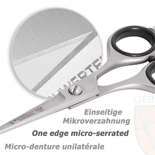 3 Swords Germany ? professional NOSTRIL NOSE and EAR HAIR SCISSORS trimmer, stainless steel, straight blade rounded tip with black case for men and women