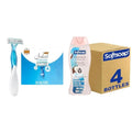 BIC Soleil Comfort Women's Disposable 4 Blade Razors, 10-Pack & Softsoap Body Wash & Gel Coconut, 20oz, pack of 4