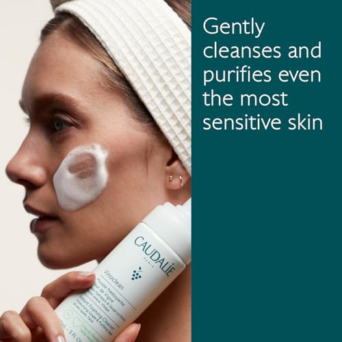 Caudalie Vinoclean Gentle Instant Foaming Facial Cleanser for All Skin Types - 150 mL (Pack of 2)