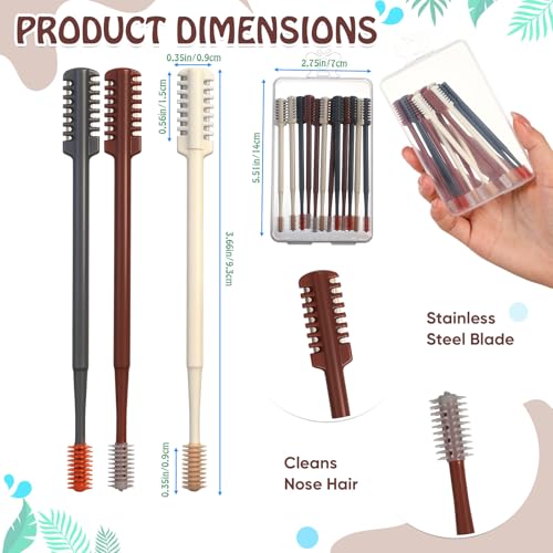 24 Pcs 2 in 1 Nasal Hair Cutter 2026 Upgrade Design Double Sided Nose Hair Trimmer for Men Women Portable 360¡Æ Rotating Manual Nose Nasal Knife Soft Cleaning Brush Box Package (Multicolor)
