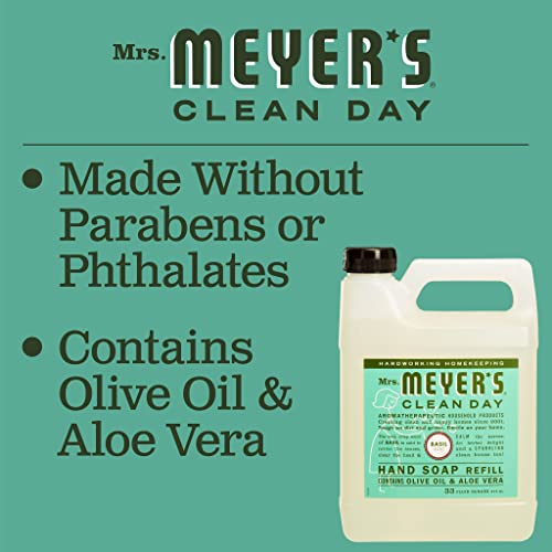 Mrs. Meyers Liquid Hand Soap Refill Liquid 33 Oz Basil Scent
