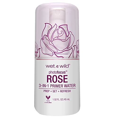 wet n wild Prime Focus Primer Serum for Face & Photo Focus Primer Water Rose Addiction Bundle, 1.52 Ounces