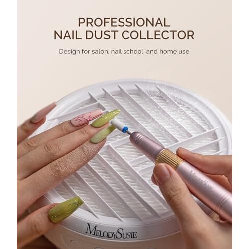 MelodySusie Nail Dust Collector with Ceramic Chamfer Flat Top Large Barrel Nail Drill Bits