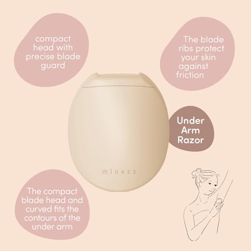 Miness Under Arm Razor, Gentle Beauty Groomer for Hair Removal, Ideal for Sensitive Skin, Japanese Steel Removes Underarm Hair