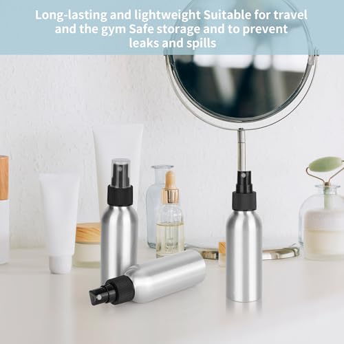 20 Pack Aluminum Spray Bottles 2 oz/60 ml Small Refillable Spray Bottles Bulk Fine Mist Empty Sprays Bottle for Travel, Essential Oils, Sliver