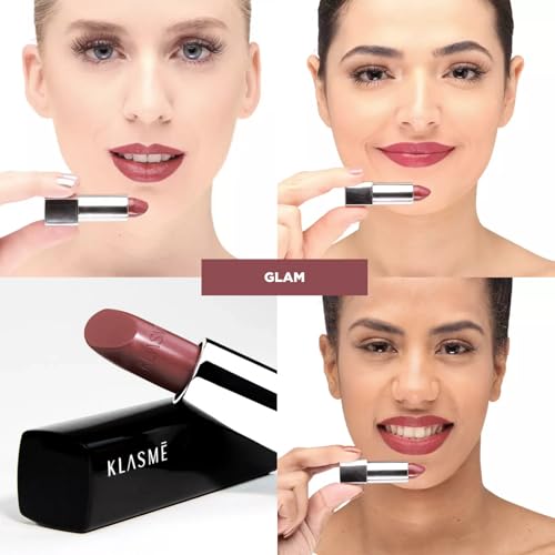 Klasme Matte Lipstick | Intense Color & Comfortable All-Day Wear | Velvet Matte Finish with Smooth Application | Long-Lasting & Hydrating Formula (Glam)