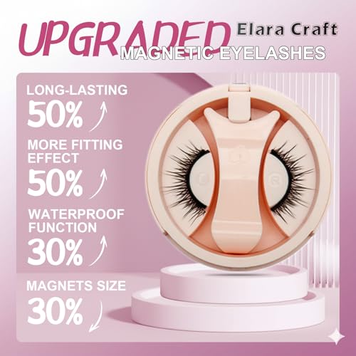 Magnetic Eyelashes With Applicator,No Glue Needed Soft Lashes Kit,Reusable Magnetic Eyelashes Natural Look(L02)