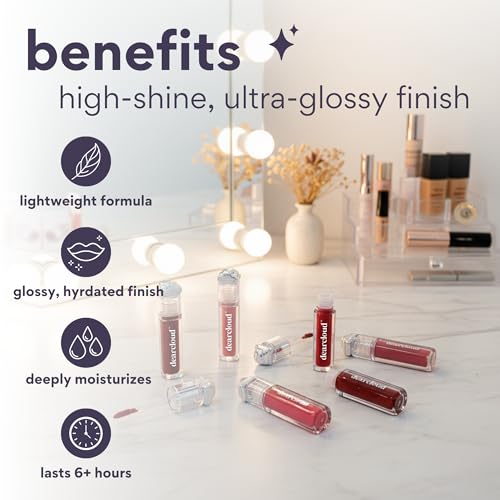 dearcloud Color Crush Lip Tint ? Lip Gloss for Women ? Tinted Lip Balm with Squalane ? Sundae (0.13 oz)