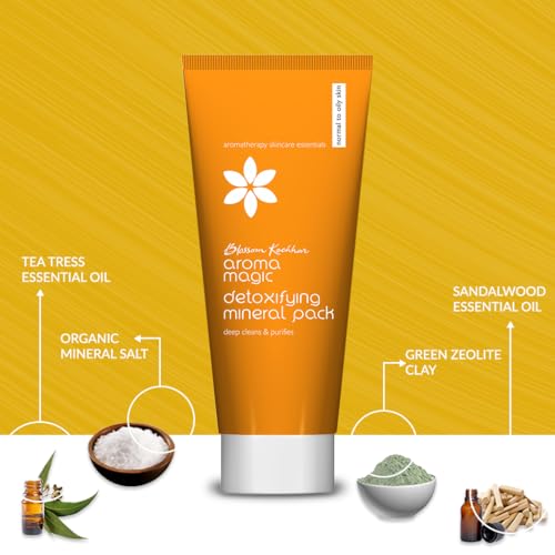 Aroma Magic Detoxifying Face Pack for Normal to Oily Skin | Deep Cleansing Mineral Pack with Sandalwood | Purifies Pores, Enhances Complexion & Repairs Tired Skin | 3.53 Oz (100g)