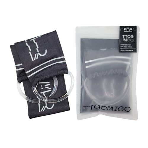 Exfoliating Shower Towel for Back Scrub - ttaemigo is a Premium exfoliating wash Cloth Made from The Secret Exfoliation Method of The Korean Royal Family. (Black)