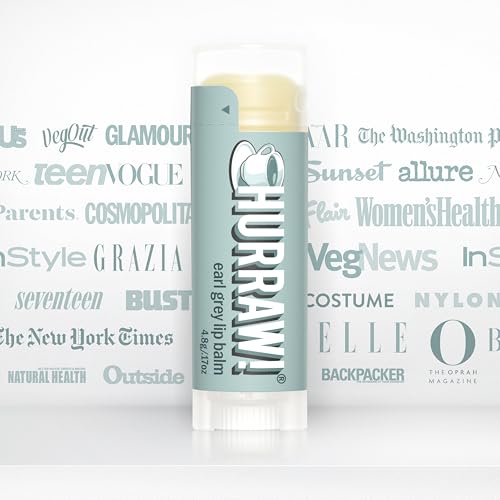 Hurraw! Earl Grey Lip Balm, 3 Pack: Organic, Certified Vegan, Cruelty and Gluten Free. Non-GMO, 100% Natural Ingredients. Bee, Shea, Soy and Palm Free. Made in USA
