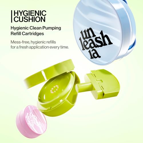 Unleashia Foundation Makeup Healthy-Green Cushion - 15g, Lightweight Buildable Coverage, Vegan, Natural Satin Finish(27W)
