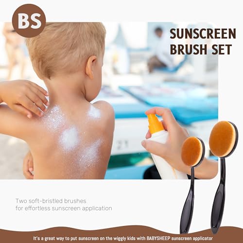 Sunscreen Brush Applicator Set-Sunblock Brush for Kids Adults,Child-Safe for Face and Body, Sun Lotion/Cream Applicator with Storage Bag & Cleaning Mat,Travel Size (2 pack-Black)