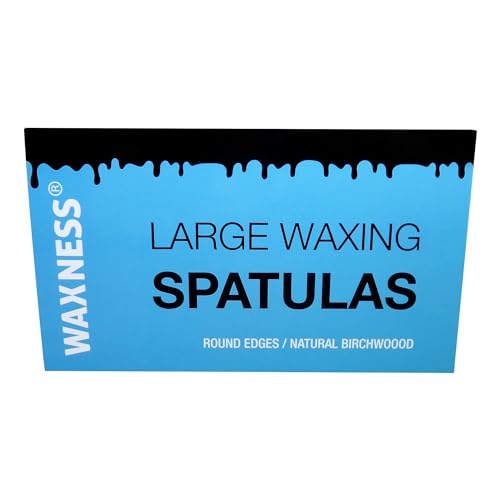 Waxness Wax Necessities Extra Polished Birchwood Rounded Body Wax Spatulas Applicators 100 Pack