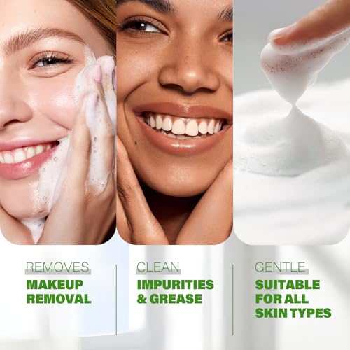 Turmeric Face Wash with Brush, Turmeric Foaming Facial Cleanser,Acne Face Wash,Exfoliating Face Wash Men's Scrub,Facial Skin Care Products,PH Balancing Oil Control Pore Cleaner for Fresh(130ML)