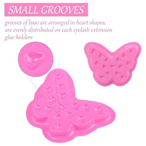 Disposable Plastic Eyelash Flower Glue Ring Lash Extension Blossom Holder Cup (#3 butterfly)