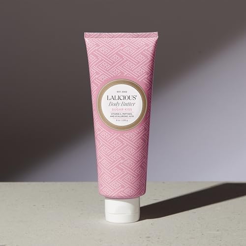 LaLicious Sugar Kiss Body Butter - Hydrating Body Moisturizer with Shea Butter, Cucumber Extract & Apricot Oil, No Parabens (8 Ounces)