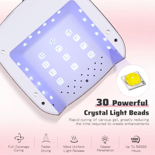 2-in-1 Rechargeable Cordless UV LED Nail Lamp & Electric Nail Drill Kit with Auto Sensor, LCD Display,45000 RPM Professional Gel Nail Dryer Machine for Home Salon Use & Training Nail Art Practice