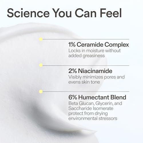 Skinfix Ceramide Prime Whipped Cream - 1.7 oz - Lightweight Moisturizer for Face with Niacinamide + Peptides - Non-Comedogenic, Fragrance Free, Vegan, Cruelty Free