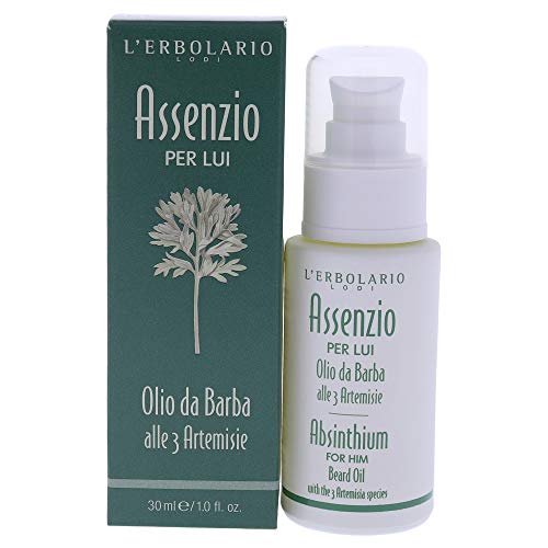 L'Erbolario Absinthium Beard Oil - Delicate, Super Emollient And Light Texture Oil For Skin - Can Be Used In Multiple Ways - Use After Shaving To Control Beard Or Before, To Soften - For Men - 1 Oz