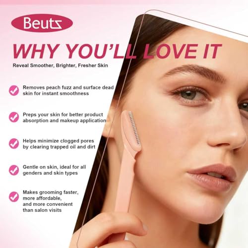 Face Razor for Women, 69Pcs Dermaplane Razor for Facial Hair Removal, Precision Eyebrow Razor with Safety Cap, Gentle Face Shaver for Dermaplaning & Exfoliation