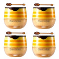 4 PCS Bee Lip Balm Honey Pot,Propolis Lip Mask Moisturizing Moisture Nourishing Dry & Chapped,Care and Reduces Lines, Exfoliating (Honey)
