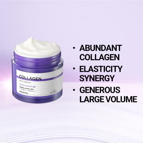 SCINIC Collagen Eye Cream 2.7 fl oz (80ml) | Contains70% Marine Collagen Extract | Peptide Strengthens Skin Elasticity | Dense Elasticity Care With One Eye Cream | Korean Skincare