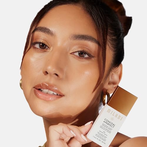 Milani Bronzer- Sun Kiss Bronzing Drops, Conceal + Perfect Liquid Bronzer for Sheer, Weightless Coverage & Hydration enriched with Peptides & Tripeptides - Medium