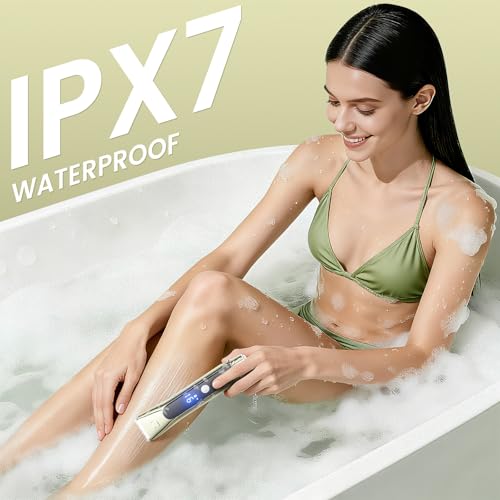Bikini Trimmer for Women, 2-in-1 Electric Razor with Dual Heads, Ceramic Blade, Waterproof & Rechargeable, Painless Pubic Hair Shaver for Bikini, Underarm, Legs, Face | Gift for Her - MossGreen