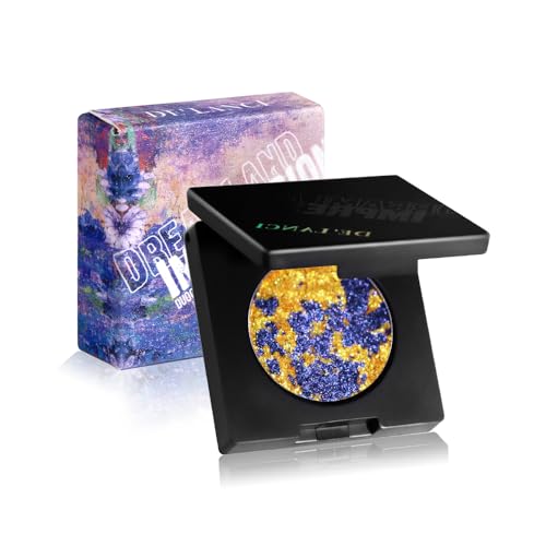 ecofavor Duochrome Shimmering Eyeshadow - Blue Base with Gold Shift, High-Pigment Metallic, Iridescent, Hypoallergenic, Travel-Friendly Single Compact, #12