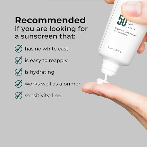 P.CALM Water Barrier Moisturizing Sun Cream Matte-Finish No White Cast SPF 50+ PA++++ Vegan Calming Moisture Daily Sunscreen for Dry Oily Sensitive Skin Korean Skincare
