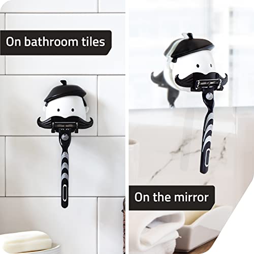 PELEG Design Mr. Razor ? Razor Holder Suction Shaving Razor Holder for Shower Bathroom Bath Unique Gifts