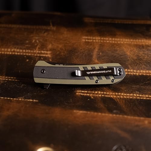 OUTDOOR EDGE Razor VX4 ? 3" Replaceable Blade Folding Knife ? Black Tanto Blade ? Black G10 Over Green Handle ? Reversible Clip ? EDC, Outdoor & Survival