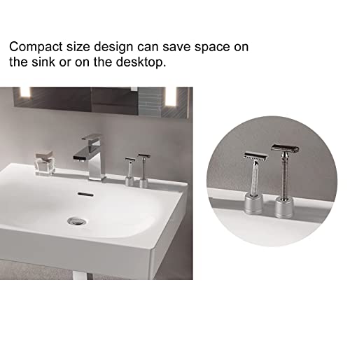 Multi-purpose Stand, Silver Metal Shaver Holder, Pedestal Base, Compact Size, Gift for Men