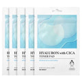 Hyaluron with Cica Toner Pad | Korean Facial Sheets with 6 Types of Hyaluronic Acid and Centella Asiatica | Deep Hydration and Soothing Care | 10 Pads x 5 Pack