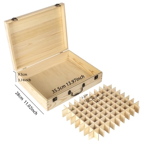 Essential Oil 80 Slots Storage Box Wooden Essential Oils Display Organizer Stand Holder for 15 ml Bottles Nail Polish Collection.