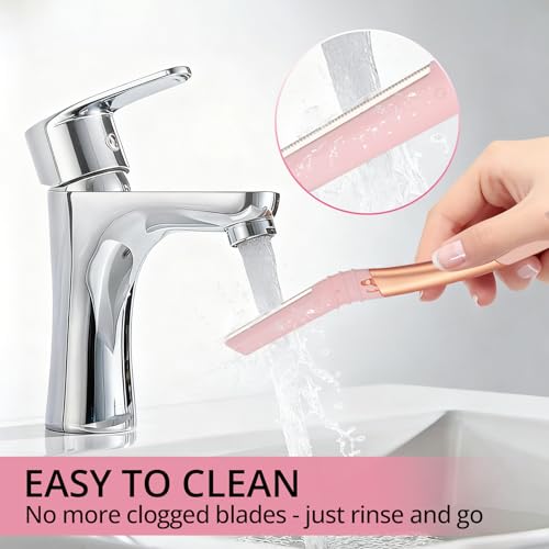 Dermaplane Razor for Women Face, Eyebrow Razor with Reusable Handle and 10 Refill Blades, Professional Dermaplaning Tool Face Razors for Exfoliation, Peach Fuzz Removal, Eyebrow Shaping