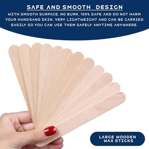 Large Wooden (200 Pack) Wax Sticks for Home Spa Hair Removal, Multi-Purpose Craft Spatulas and Applicators, Artistic Paint Mixers, and Versatile Garden Vegetable Markers