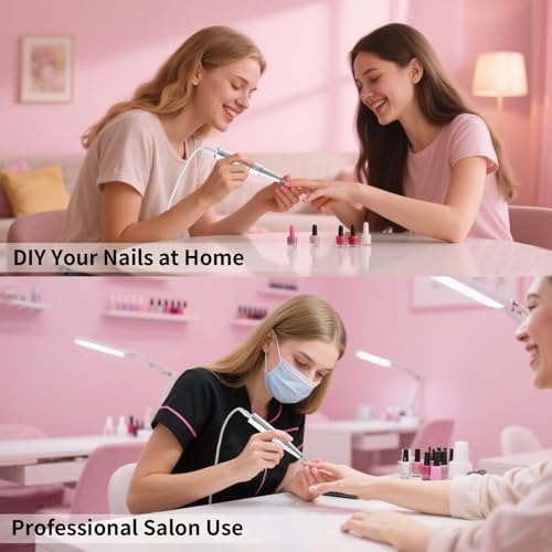 Professional Electric Nail Drill, Professional Electric Drill 35000 RPM, Cordless Rechargeable Electric Nail File, Electric File Set for Manicure and Nail Polish, for Hand and Foot Care