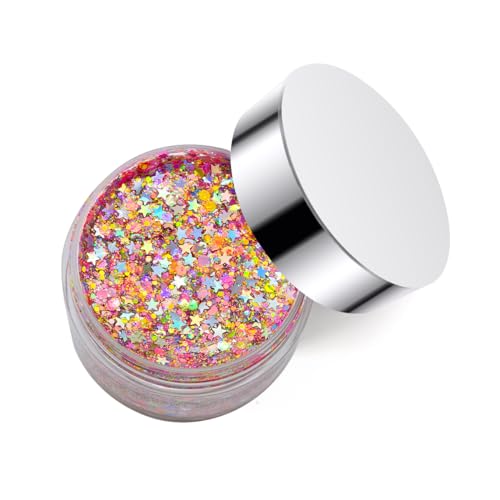Rainbow Neon - Holographic Body Glitter Gel for Body, Face, Hair - Vegan & Cruelty Free - Electric Bliss Beauty