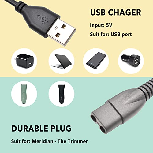 Charger Cable Compatible with Meridian Grooming Electric Shaver Trimmer Replacement Charging Cable Power Cord Supply Adapter