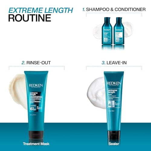 Redken Extreme Length Biotin Leave-In Conditioner For Longer Hair ? Promotes Healthy Hair Growth, Strengthens Damaged Hair, Seals Split Ends, Infused With Biotin ?
