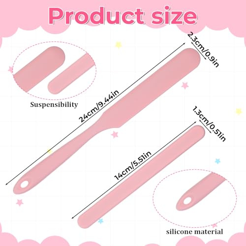 6Pcs Silicone Wax Stick, Wax Sticks for Hair Removal, Reusable Non-Stick Hard Waxes Spatula Scraper Applicator Sticks For Home Salon Body Use(Pink)
