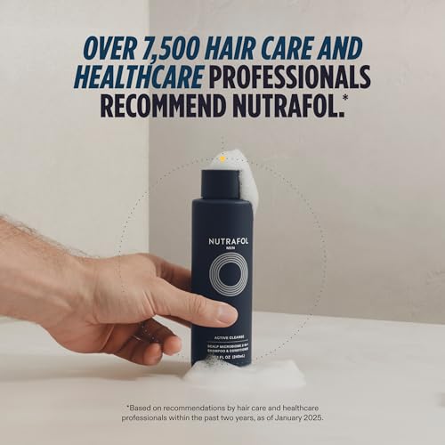 Nutrafol Men's Shampoo and Conditioner 2-in-1, Cleanses, Hydrates, Unclogs Pores, Improves Hair Volume & Strength, Physician-formulated for Thinning Hair, Color Safe, Sulfate Free - 8.1 Fl Oz Bottle