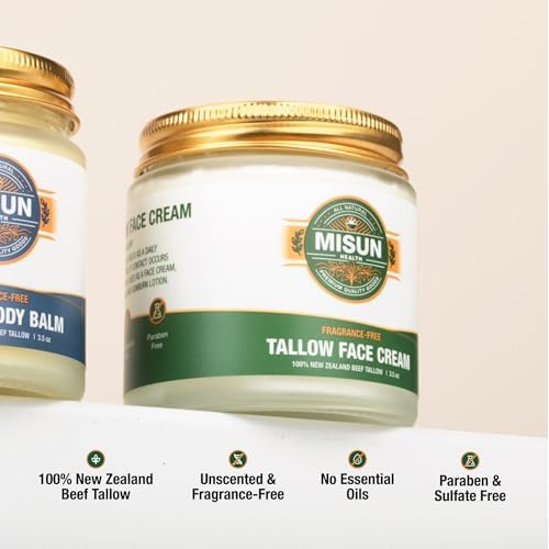 Grass Fed Beef Tallow Moisturizer for Skin - Hydrating All Natural Skincare Face & Body - Unscented & Fragrance-Free