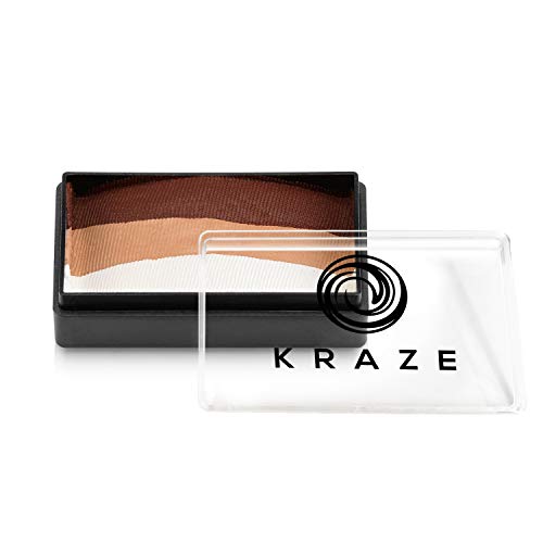 Kraze FX Dome Stroke - Puppy (25 gm), Professional 1-Stroke Split Cake, Hypoallergenic, Non-Toxic, Water Activated Face & Body Painting Makeup Supplies for Adults
