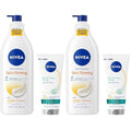 NIVEA Sheer Hydration Skin Firming Body Lotion (16.9 Fl Oz) + Skin Firming & Toning Body Gel Cream with Hyaluronic Acid (6.7 Oz),Enriched with Q10 and Vitamin C,(Pack of 4)