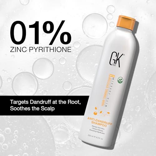 GK HAIR Global Keratin Anti Dandruff Shampoo 250ml Global Keratin Organic Argan Oil Hair Serum For Frizz Control Dry Damage Hair Repair 50ml